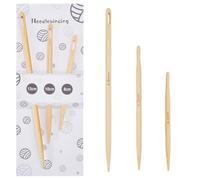 FREEBLOSS 6pcs Nalbinding Needle Large Eye Knitting Needle 3 Size Bamboo Handmade Binding Tool Multipurpose Yarn Looping Tool for Weaving Stitching Craft