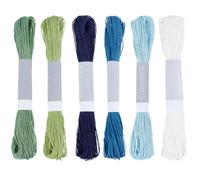 FREEBLOSS 6pcs Sashiko Thread 100% Cotton 6 * 20m(22yds) Japanese Embroidery Sashiko Threads 6-Strand Sewing Thread & Floss for Hand Sewing Embroidery Supplies, Total 120M/131yds