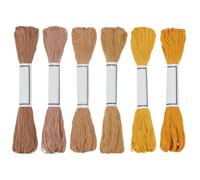 FREEBLOSS 6pcs Sashiko Thread 6 Skeins 100% Cotton 6 * 50m(55yds) Japanese Embroidery Sashiko Threads for Hand Sewing Thick Cotton Thread for Quilting Hand Sewing Embroidery Supplies, Brown