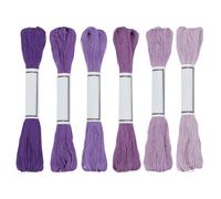 FREEBLOSS 6pcs Sashiko Thread 6 Skeins 100% Cotton 6 * 50m(55yds) Japanese Embroidery Sashiko Threads for Hand Sewing Thick Cotton Thread for Quilting Hand Sewing Embroidery Supplies, Purple
