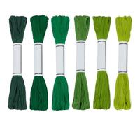 FREEBLOSS 6pcs Sashiko Thread 6 Skeins 100% Cotton 6 * 50m(55yds) Japanese Embroidery Sashiko Threads for Hand Sewing Thick Cotton Thread for Quilting Hand Sewing Embroidery Supplies, Green