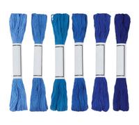 FREEBLOSS 6pcs Sashiko Thread 6 Skeins 100% Cotton 6 * 50m(55yds) Japanese Embroidery Sashiko Threads for Hand Sewing Thick Cotton Thread for Quilting Hand Sewing Embroidery Supplies, Blue