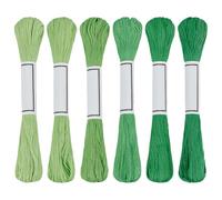 FREEBLOSS 6Pcs Sashiko Thread Sashiko Skein 6 * 50M Pure Cotton Embroidery Thread Japanese Sewing Threads Quilting & Embroidery Sewing Kit Supplies 6 Green Theme Colors