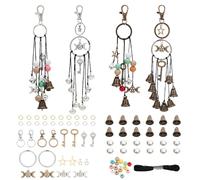 FREEBLOSS 78Pcs DIY Witch Keychain Kit Witches Wind Chimes Witch Bells Kit DIY Keychain Kit Witch Craft Kit Witchy Home Decor Witch Decor Witch Bells for Keys for Protection Witch Craft for Beginners
