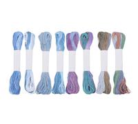 FREEBLOSS 8 Pcs Sashiko Thread Sashiko Skein 8 * 20 M Pure Cotton Embroidery Thread Japanese Sewing Threads Quilting & Embroidery Sewing Kit Supplies 8 Blue Mixed Colors