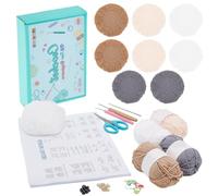 FREEBLOSS 8 Set Crochet Kit for Beginners Round Crochet Coaster Kit Complete Starter Crochet Kit for Adults Beginners Tassels Crochet Coaster Set with Video Tutorial for Decoration