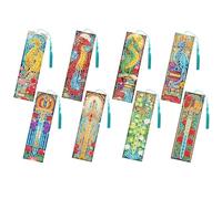 FREEBLOSS 8 Set Diamond Art Kits Bookmarks Dragons Swords Pattern Diamond Painting Bookmark DIY Book Makers Kits Arts and Crafts for Gift Book Lovers 2.3x7.7