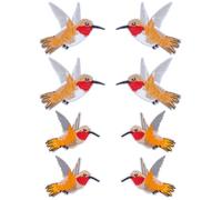 FREEBLOSS 8pcs Embroidered Iron on Patches Applique Hummingbirds Embroidered Patches Decorative Sew On Patches Embroidered Patches Applique for Clothing Accessories