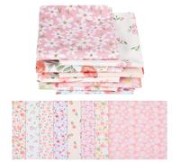 FREEBLOSS 8pcs Fat Quarter Fabric Bundles 8 Styles Floral Quilting Fabric Squares 100% Cotton Quilt Squares for Sewing Patchwork Supplies, 20x20inches/50x50cm
