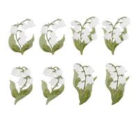 FREEBLOSS 8pcs Flower Iron on Patches 4 Styles Lily of The Valley Iron on Patch Embroidered Floral Applique Patches for Clothing Dress Repair