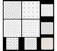 FREEBLOSS 8Pcs PET Sashiko Stencils Sashiko Patterns Templates Embroidery Templates Drawing Line Template for Sewing Hand Quilting, 5.5"/8.6"