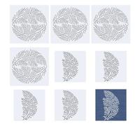 FREEBLOSS 8pcs Sashiko Stencils Plastic Sashiko Template Square Leaf Embroidery Patterns Drawing Line Templates for Sewing Hand Quilting 5.5"/8.7"