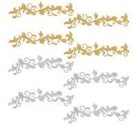 FREEBLOSS 8Pcs Sew On Patches Embroidered Patches Metallic Leaves Embroidered Patch Sewing On Patches for Clothes Embroidered Appliques for DIY Crafts Dress