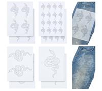 FREEBLOSS 8Pcs Snack Sashiko Water Soluble Embroidery Stabilizers A4 Size Sewing Stabilizer Washable Embroidery Transfer Patterns Sashiko Template Adhesive Stick Wash Away Embroidered Stabilizer