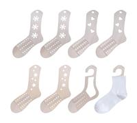 FREEBLOSS 8pcs Wooden Sock Blockers for Knitting Adjustable Knit Sock Ruler Tool Wood Socks Form Stretchers for Knitter Beginners