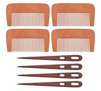 FREEBLOSS 8Pcs Wooden Tapestry Needles and Weaving Combs Macrame Fringe Comb with Weaving Knitting Needle for Crafts Multiple Use