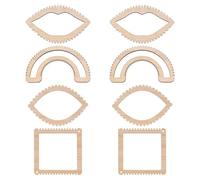 FREEBLOSS 8Pcs Wooden Weaving Loom Board Mini Weaving Loom Set for Beginners Portable DIY Arts and Crafts Making Kits (Eye, Mouth, Rainbow, Square)