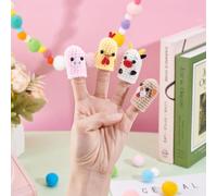 FREEBLOSS 8set Crochet Animal Kit Crochet Animal Finger Puppet kit Crochet Beginner's Kit with Instructions Crochet Kits for Lovers of Crochet DIY Cotton Knitting Craft Supplies, Age 14+