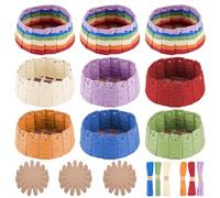 FREEBLOSS 9 Set Basket Making Kit Creative Raffia Basket with Instruction Easter Basket Making Kit Basket Weaving Supplies for Adults Creative Woven Bowl Kits for Easter Activities 12 * 12'' Template