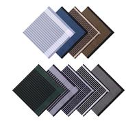 FREEBLOSS 9pcs Handkerchiefs for Men Soft Checkered Striped Cotton Hankies Mens Handkerchiefs 9 Styles Sweat Absorbing Pocket Squares for Men 17x17inch