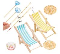 FREEBLOSS 9Pcs Miniature Fishing Rod & Net Set Realistic Tiny Cr ishing Accessories for Christmas Elf Life Scene Gone Fishing Cake Topper for Fish Bowl Cake Cute Mini Fishing Props for Diorama