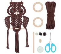 FREEBLOSS Brown Macrame Owl Kit for Beginners Macrame Wall Hanging Kit Macrame Tassels Wall Haning DIY Macrame Kit Macrame Owl Wall Hanging Decor for Adults Gift Boho Wall Hanging