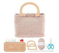 FREEBLOSS Complete Crochet Set Crochet Bag Starter Kit with Step by Step Guide Crochet Bag Kit with Crochet Bag Base Knitting Kit for Adults Crochet Gift