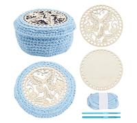 FREEBLOSS Crochet Basket Bottom Kit Crochet Storage Basket Making Kit Crochet Kits for Beginners Crochet Wood Base Moses Basket