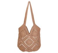 FREEBLOSS Crochet Beach Bags for Women Brown Boho Knitted Tote Bag Soft Woven Purses Shoulder Bag for Summer Vacation Women Knit Beach Bag