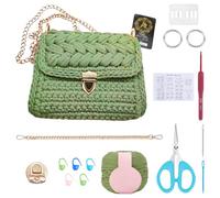 FREEBLOSS Crochet Crossbody Bag Kit Handbag Knitting and Crochet Kit with Chains English Instructions Handbag Making Kit for Craft Crocheting Kit for Beginners