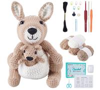FREEBLOSS Crochet Kangaroo Kit Crochet Animal Kit Crochet Starter Kit with Video Tutorial Crochet Kit for Beginners Adults Kangaroo Decorations