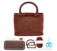 FREEBLOSS Crochet Kit for Beginners - Wooden Handle Crochet Bag Kit Includes Yarn, Hooks, Tote Bag - Knitting & Bag Making Kit for Adults - Gift