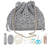 FREEBLOSS DIY Crochet Crossbody Bag Kit Complete Crochet Starter Kit with Video Tutorials for Beginners Learn to Knitting Bag Set