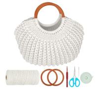 FREEBLOSS DIY Crochet Shell Bag Boho Crochet Handbag Macrame Cord Crochet Bag Making Kit for Adults Beginners with Video Tutorials Handwoven Bag for Women Crochet Kit