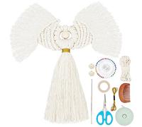 FREEBLOSS DIY Macrame Angels Kit Macrame Wall Hanging Macrame Kit for Beginners Macrame Angel Ornament Boho Wall Decor for Dorm Bedroom Macrame Art Kit for Adults