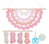 FREEBLOSS DIY Macrame Wall Hanging Kit DIY Macrame Half Mandala Love Heart Wall Hanging Handmade Woven Tapestry DIY Macrame Wall Art for Beginners Macrame Wall Hanging Kit for Room Decor Adults