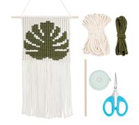 FREEBLOSS DIY Macrame Wall Hanging Tapestry Macrame Wall Hanging Kit Monstera Style Macrame Art & Craft Kit with Instruction Macrame Beginners Kit for Adults