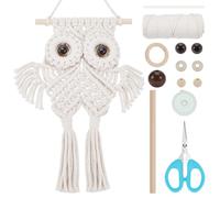 FREEBLOSS DIY Owl Macrame Wall Hanging Hand Woven Boho Tapestry Owl Macrame Kit for Beginners Video Tutorials Included Macrame Wall Art Decor for Dorm Office Macrame Starter Kit for Adults