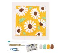 FREEBLOSS DIY Punch Needle Kit - Sunflower Wall Hanging Embroidery Painting for Beginners with Dandelion Room Decor, Already Framed