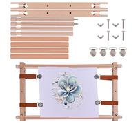 FREEBLOSS Embroidery Tapestry Scroll Frame Wood Cross Stitch Frame Needlepoint Wood Tapestry Scroll Embroidery Frame with Instruction and Clip, 21.5" x 12"