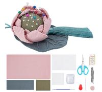 FREEBLOSS Lotus Sashiko Pincushion Kit DIY Sashiko Kit Sashiko Pincushion&Sachet Sewing Kit Embroidery Pincushion with Sewing Crafting Fabric Sashiko Pattern Sewing Kit for Beginners