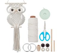 FREEBLOSS Macrame Owl Kit for Beginners Macrame Owl Wall Hanging Tapestry Kit Creative DIY Macrame Owl Boho Macrame Wall Hanging DIY Macrame Kit with Video Tutorial