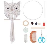 FREEBLOSS Macrame Owl Kit For Beginners Macrame Wall Hanging Kit Boho Macrame Owl Ornament DIY Macrame Kit with English Instructions Macrame Beginners Kit Macrame Hanging Decor for Bedroom