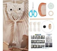 FREEBLOSS Macrame Owl Kit for Beginners Macrame Wall Hanging Kit DIY Macrame Kit with Instruction Macrame Hanging Decor for Adults Gift with Video Tutorials