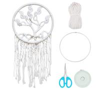 FREEBLOSS Macrame Tree of Life Kit Macrame Leaf Wall Hanging Handcrafted Macrame Tapestry Boho Home Decor Bohemian Art Macrame Decoration for Living Room Bedroom