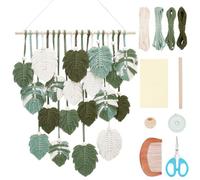 FREEBLOSS Macrame Wall Hanging Leaves Macrame Monstera Wall Hanging Tapestry DIY Macrame Kit for Beginners with Instruction Macrame Wall Hanging Kit for Adults Home Decoration