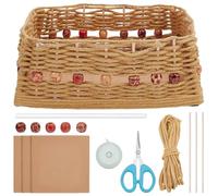 FREEBLOSS Macrame Woven Basket Kit Basket Weaving Kits with Beads Video Tutorials Macrame DIY Storage Bins Basket Making Supplies for Weaving Craft Gift