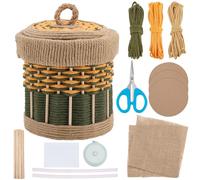 FREEBLOSS Macrame Woven Basket kit DIY Macrame Kit for Beginners with Instruction Cylindrical Basket Weaving Craft Supplies Baskets Weaving Project for Holiday Activities