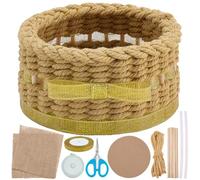 FREEBLOSS Macrame Woven Basket kit DIY Macrame Kit for Beginners with Instruction Hessian Basket Weaving Craft Supplies Baskets Weaving Project for Holiday Activities