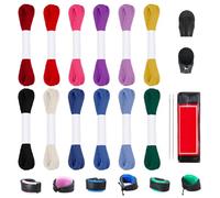 FREEBLOSS Multi-Pack Sashiko Set with 12 Colors Thread 25 Needles 8 Adjustable Thimble Tools for Hand Sewing Sashiko Thread and Needles for Sewing Embroidery Supplies